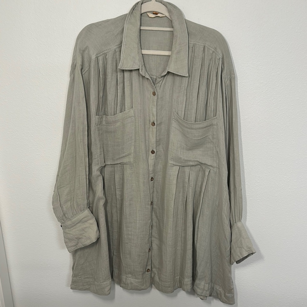 Free people linen tunic dress/shirt